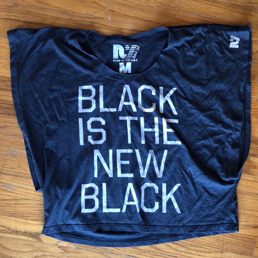 Rebel Yell Black isthe New Black open side T-shirt